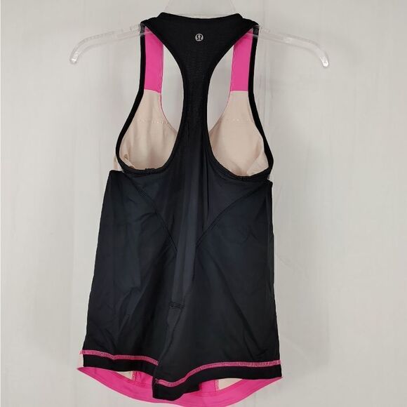 Lululemon Cardio Kick Racerback Tank Top Built Bra Pink Black Womens Size 10.
Ar - Picture 6 of 9